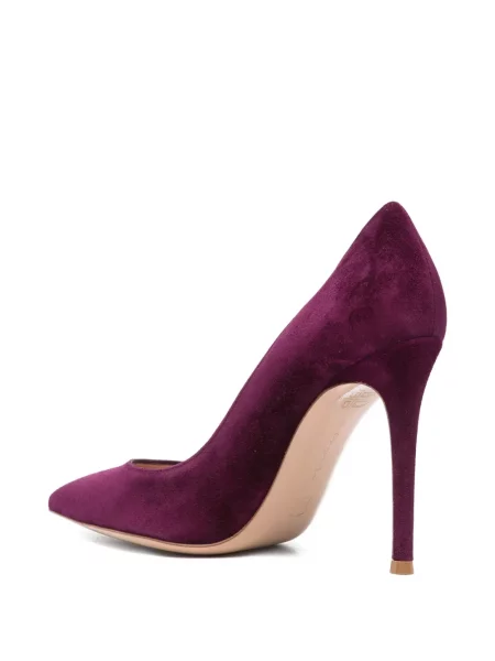 Pantofi cu toc Gianvito Rossi din piele de căprioară violet
