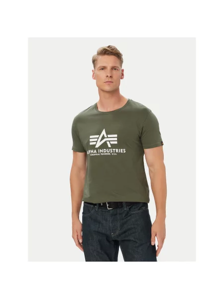 Alpha Industries Marškinėliai Basic Regular Fit žalia