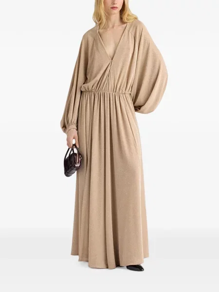Lung rochie maxi Momoni cu mâneci lungi din jerseu