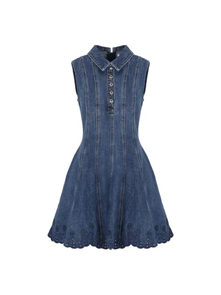 Sukienka koszulowa Self-portrait niebieska