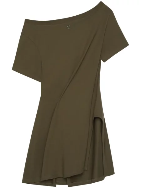 Rochie mini Courreges cu decolteu barcă verde
