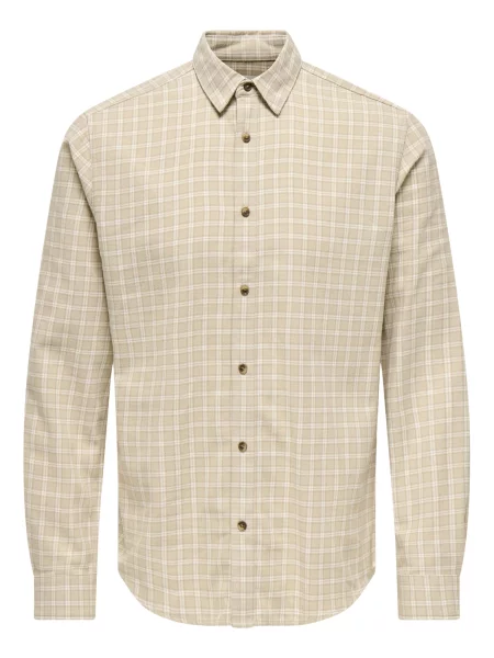 Only & Sons Cămașă ONSGudmund crem / nisipiu