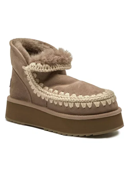 MOU Bocanci Mini Eskimo Platform | lână | piele întoarsă gri