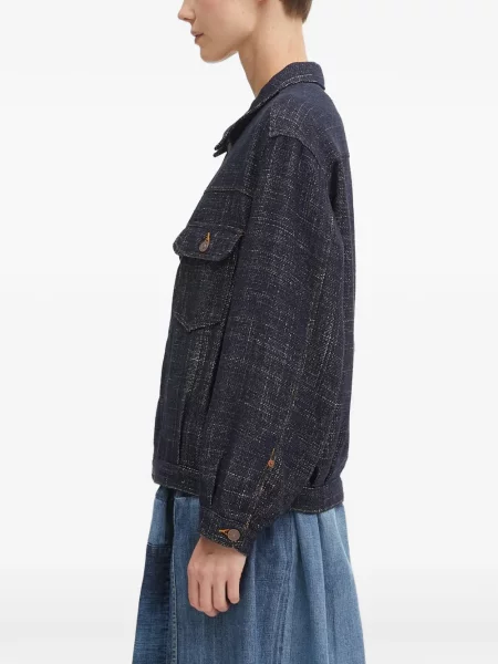 Geacă Visvim din tweed albastru