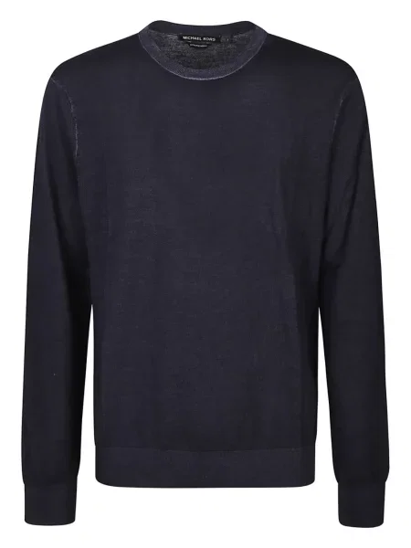 Pulover Michael Kors de lână cu decolteu rotund albastru