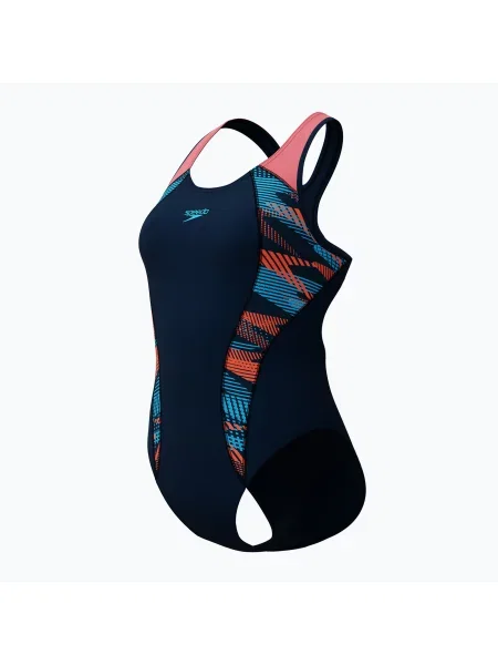 Speedo Placement Laneback costum de baie dintr-o singură piesă pentru femei zoom boom placement/true navy albastru închis