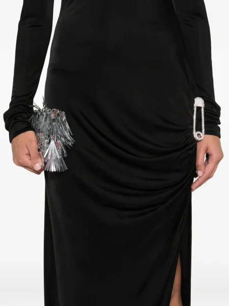 Rochie maxi Giuseppe Di Morabito drapată lungă de costum negru