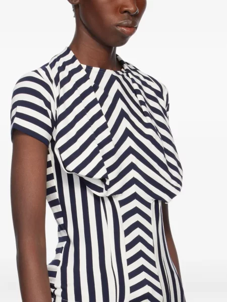 Top Pushbutton cu dungi alb