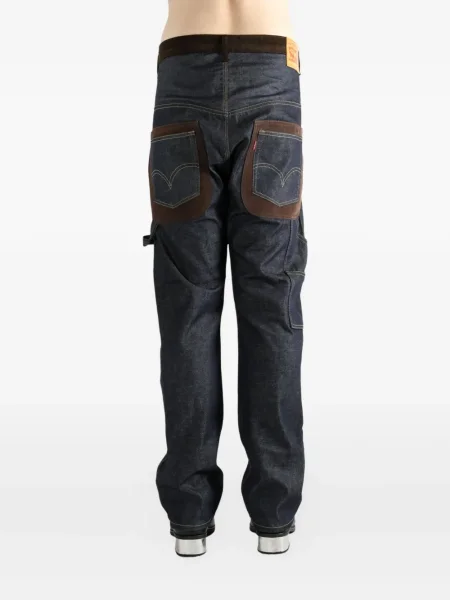 Blugi Junya Watanabe de catifea cord albastru