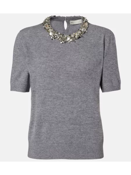 Pulover Tory Burch de lână gri