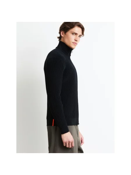 Aksamitny sweter Rrd niebieski
