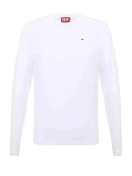 DIESEL Tricou T-DIEGOR-LS-MICRODIV' alb