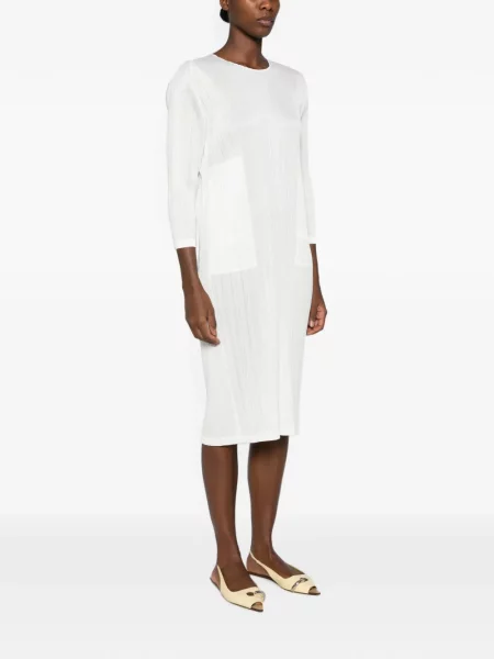 Šaty Pleats Please Issey Miyake biela