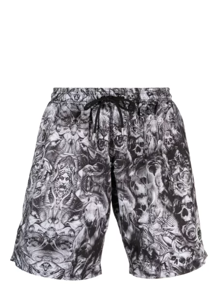 Slip de baie Philipp Plein cu imagine negru