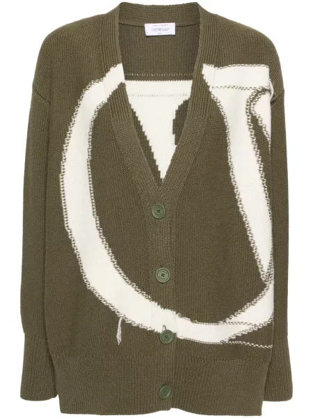 Cardigan Off-white cu autograf alb