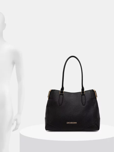Кожаная сумка шоппер Love Moschino