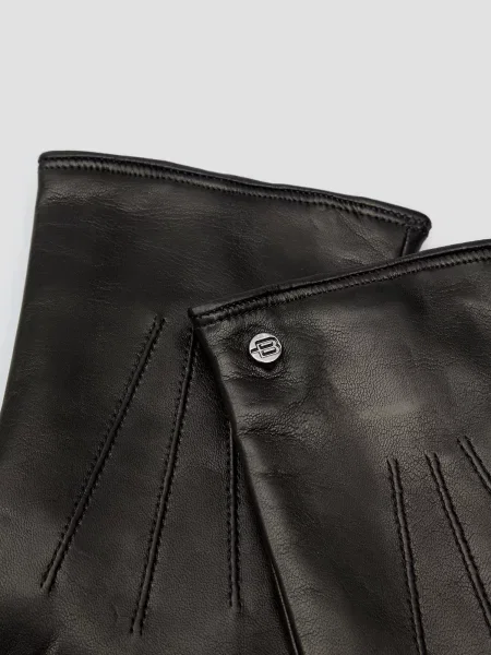 Кожаные перчатки Baldinini черные