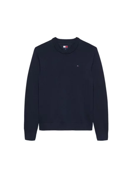 Sweter Tommy Jeans z okrągłym dekoltem niebieski