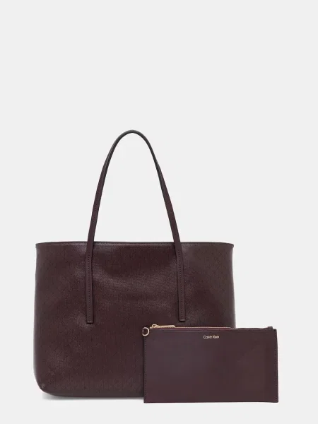 Calvin Klein torebka brązowy bordowa