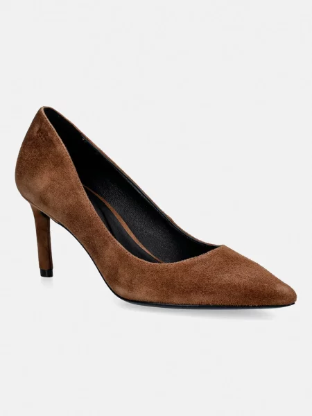 Pantofi cu toc Boss din piele negru