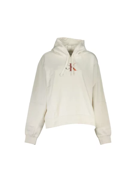 Bluza z kapturem Calvin Klein Jeans gradientowa biała