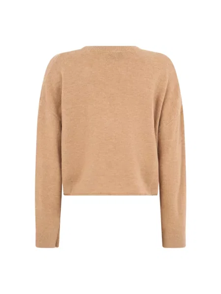 Krótki sweter Autry wełniany beżowy