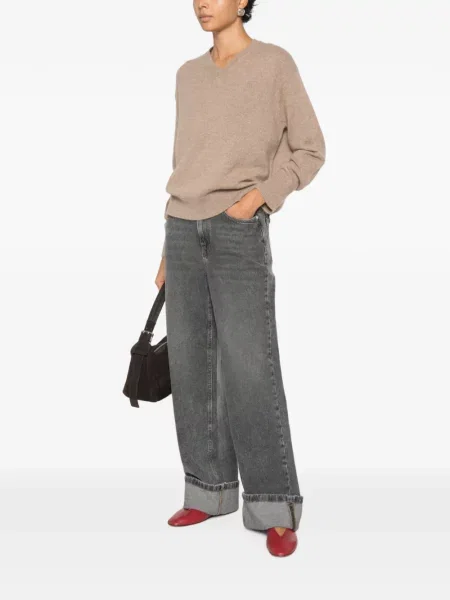 Pulover 's Max Mara cu decolteu în V maro