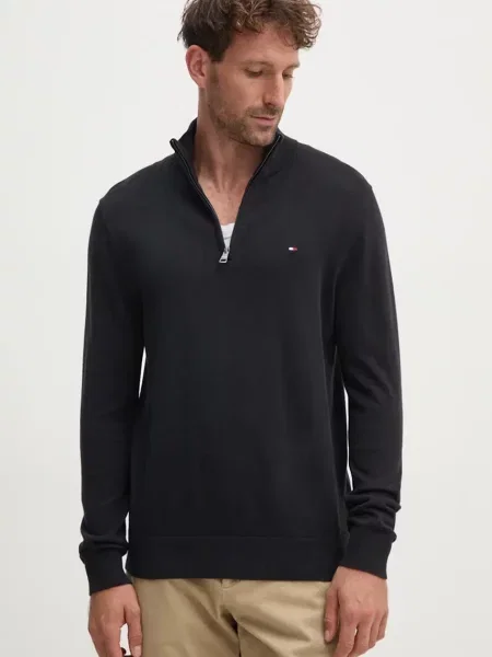 Bombažen pulover Tommy Hilfiger črna