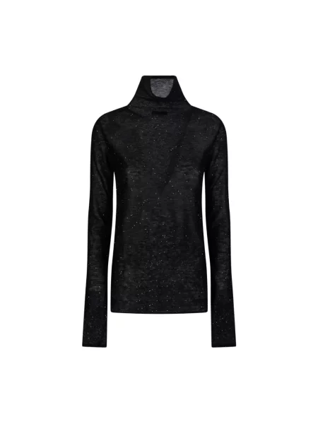 Sweter z golfem Pinko wełniany do golfa czarny