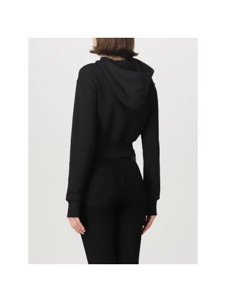 Bluza z kapturem Versace Jeans Couture z perełkami czarna