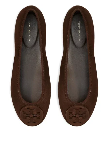 Balerini Tory Burch din piele de căprioară maro