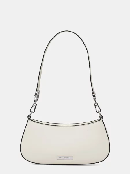 Karl Lagerfeld torebka bagietka z imitacji skóry IKON beżowa