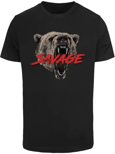 Mister Tee Póló True Savage taupe / piros fekete