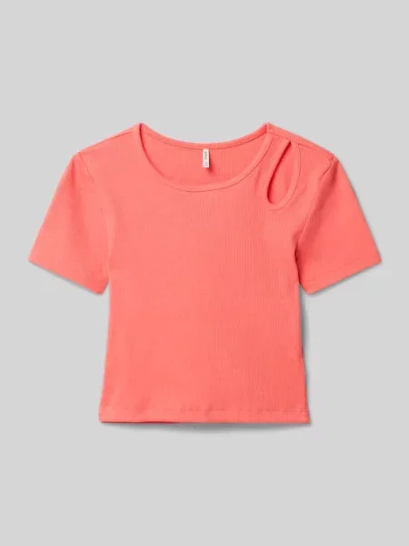 T-shirt o kroju slim fit z mieszanki bawełny model ‘NESSA LIFE’ Only