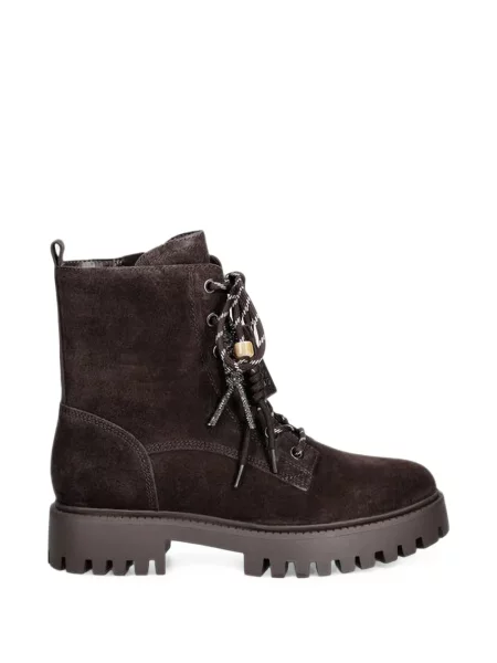 Botine Guess cu șireturi din piele de căprioară maro