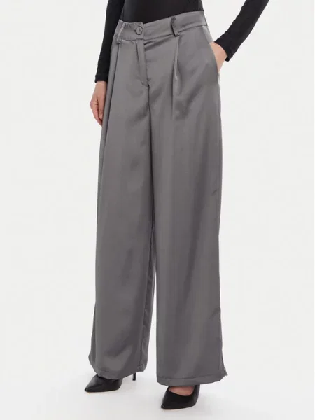 Rinascimento Spodnie palazzo Wide Leg szary