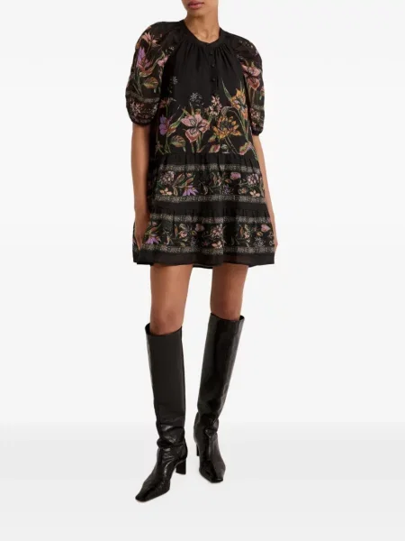 Rochie mini Marie Oliver cu model floral cu imagine negru