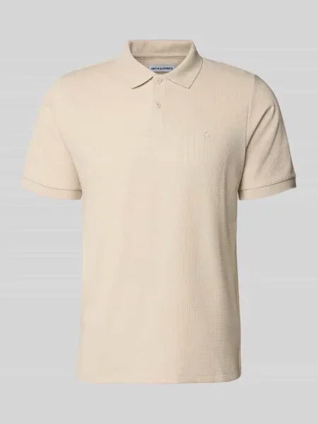 Koszulka polo z domieszką bawełny krój regular fit model Austin' Jack & Jones beżowa
