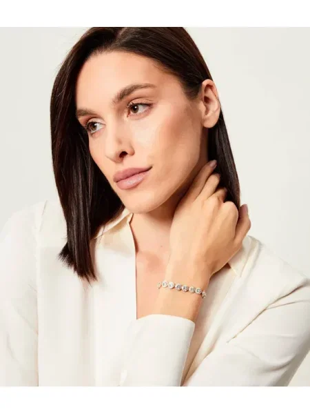 Brăţară Swarovski transparente auriu