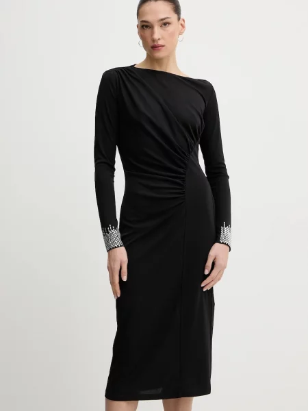Liu Jo sukienka midi prosta czarny
