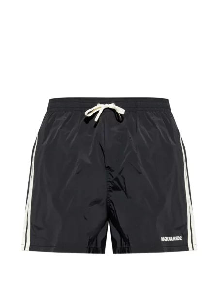 Slip de baie Dsquared2 cu dungi cu imagine negru