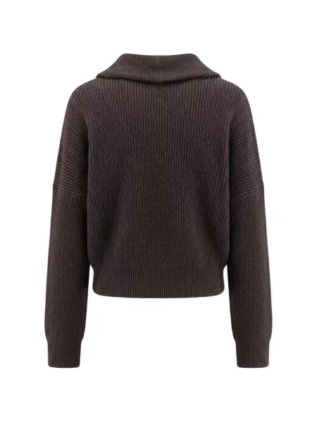 Gulerat cardigan Brunello Cucinelli tricotate maro