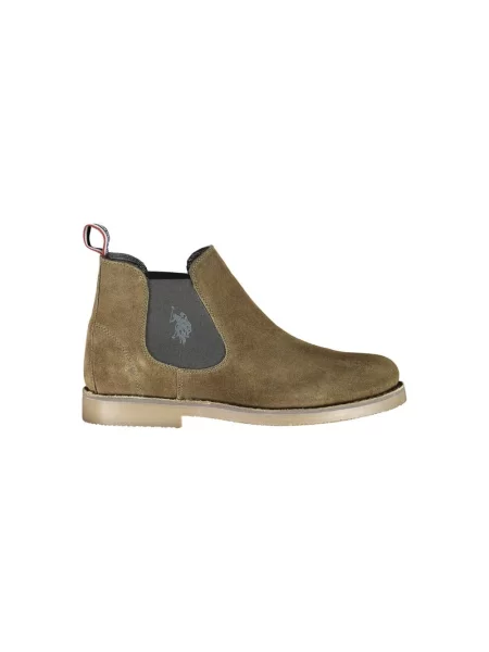 Buty do kostki U.s Polo Assn. skórzane o krotszym kroju zielone