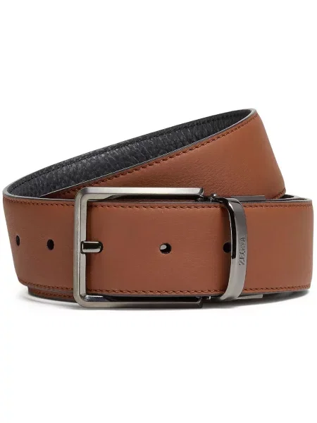 Cu centură reversibil curea Zegna din piele maro