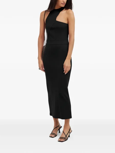 Rochie midi Marcella până la genunchi de costum negru