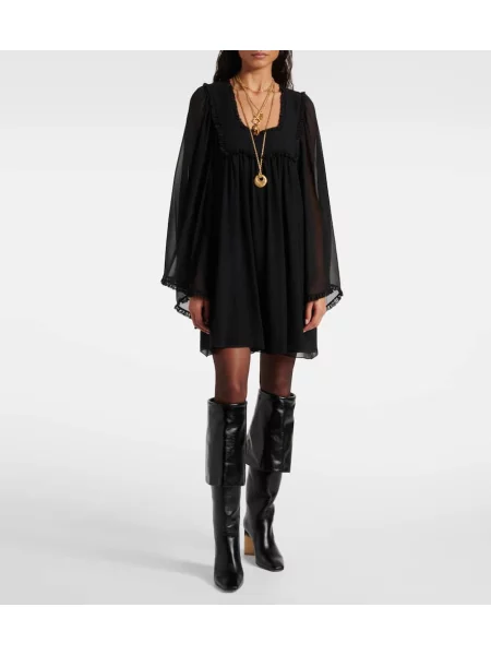 Cizme Chloé din piele negru