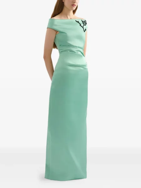 Rochie Erdem din satin verde