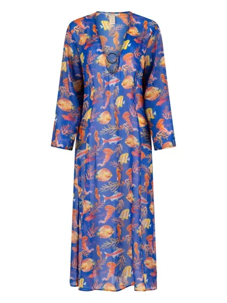 Sukienka Paramidonna z nadrukiem garniturowa niebieska