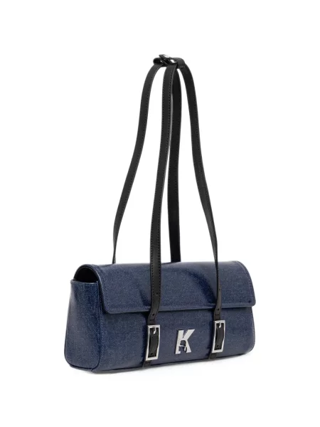 Torbica Karl Lagerfeld Jeans sa kopčom s autogramom plava