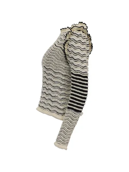 Pulover Ulla Johnson cu dungi tricotate cu volane